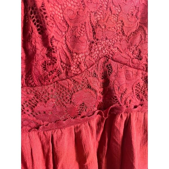 Torrid Top Women 2X Orange Babydoll Boho Hippie Indie Western Feminine Floral - Picture 6 of 12